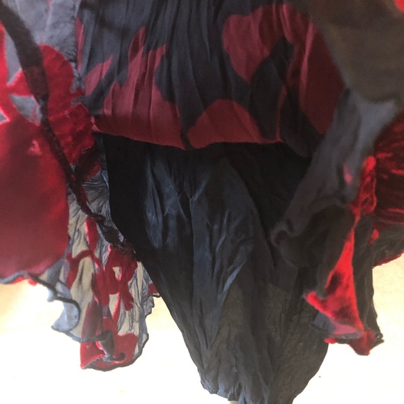 Vintage AXL silk blend red and black v-neck dress - Picture 7 of 15